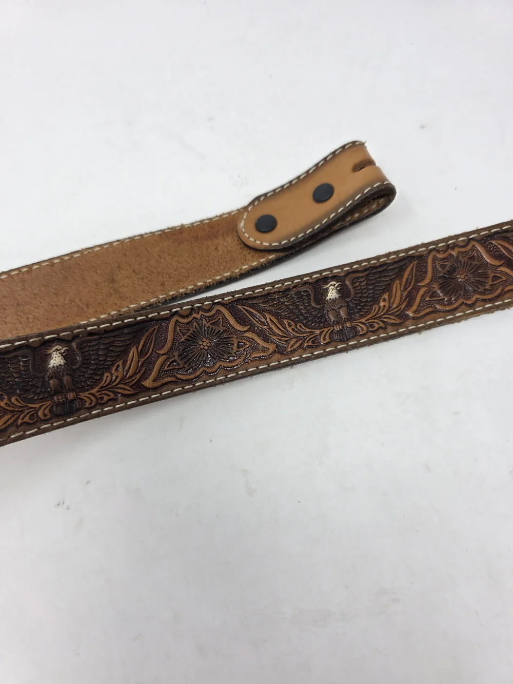 3D Belt Co Tooled Leather Belt Size 40 Full Grain Cowhide Eagle Western Cowboy